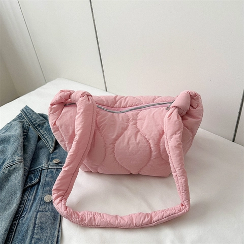 Borsa a Tracolla Trapuntata alla Moda per Donna Con Tracolla Annodata Borsa Tote Cloud Borsa a Mano Morbida Imbottita Casual da Viaggio
