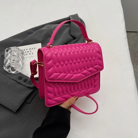 Dames Gewatteerde PU Leer Schoudertas Modieuze Minimalistische Effen Kleur Crossbody Tas Handtas Kleine Vierkante Tas