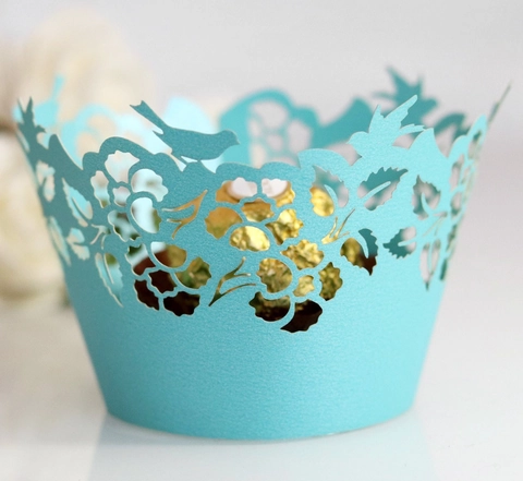 Laser Geschnitten Blumen Vogel Cupcake Manschetten Elegant Karton Dekorativ Hüllen Für Hochzeit Geburtstag Party Feier Dekoration
