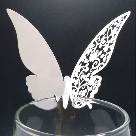 Hollow Butterfly Paper Cup Card Decoration For Wedding Birthday Party Banquet Table Decorations Laser Cut Floral Design