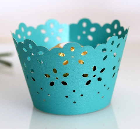 Laser Cut Hollow Floral Cupcake Wrapper Pearl Paper Lace Cake Border For Wedding Birthday Party Decoration Baking Supplies