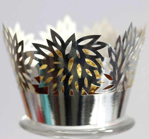 Elegant Floral Laser Cut Paper Cupcake Wrappers Hollow Leaf Design Cake Decor For Wedding Birthday Party Decorative Wraps