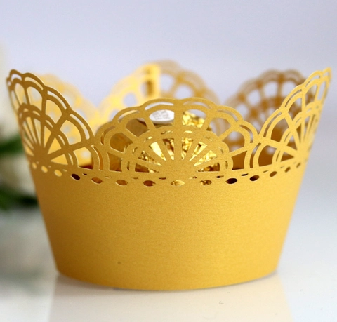 Laser Cut Cupcake Wrappers Lace Paper Cake Liners Floral Hollow Decoration For Wedding Birthday Party Table Ornament
