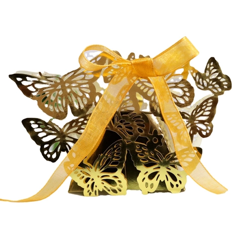 Lasergeschnittene Schmetterling Hochzeit Bonbonschachtel Europäischer Stil Hohlpapier Schokolade Geschenkkarton Mit Band Für Party Dekoration