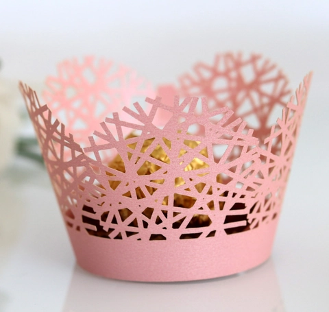Contours de Cupcake Ajourés Découpés au Laser Papier Perlé Bordure Décorative pour Gâteau Mariage Anniversaire Fête Table