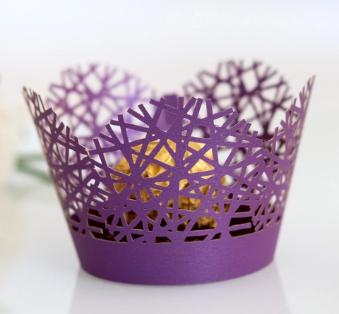 Contours de Cupcake Découpe Laser Papier Perlé Décoration de Gâteau pour Mariage Anniversaire Accessoires de Pâtisserie Motif Branches