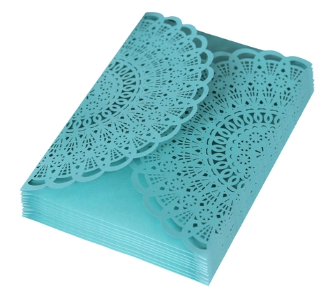 European Style Laser Cut Pearl Paper Invitation Envelopes For Wedding Engagement Birthday Party Hollow Out Card Covers