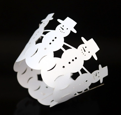 Christmas Snowman Laser Cut Cupcake Wrappers Pearl Paper Hollow Out Cake Decoration For Wedding Holiday Birthday Party Decor
