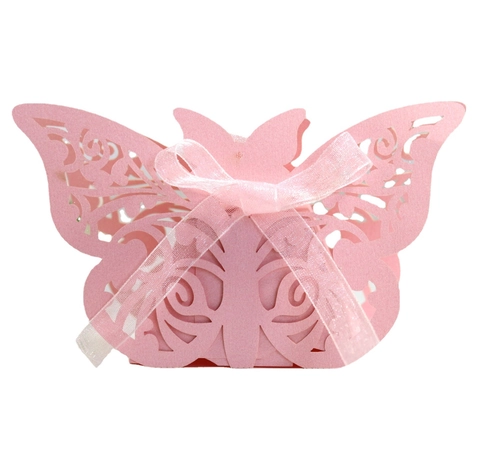 Schmetterling Laser Geschnitten Hochzeit Süßigkeiten Box Perlmutt Karton Hohl Geschenkbox Mit Band Für Party Geburtstag Dekoration