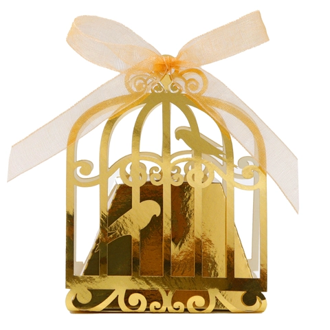 Caja de Dulces de Jaula de Pájaros de Corte Láser Con Cinta Caja de Regalo de Boda Elegante Para Decoración de Fiestas