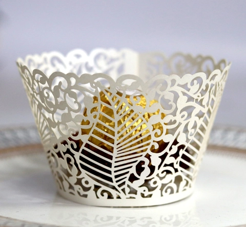 Laser Cut Cupcake Wrappers Hollow Out Floral Vine Paper Liners For Wedding Birthday Party Cake Decoration Supplies