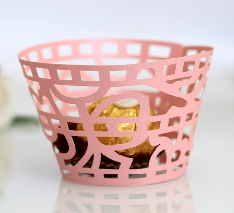 Pirottini per Cupcake Intagliati al Laser Carta Perlata Decorazione per Torte per Matrimonio Compleanno Pizzo Motivo Carta per Cupcake