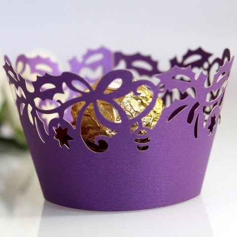 Pirottini per Cupcake Taglio Laser Carta Perlata Pizzo Fodere per Torte per Matrimonio Compleanno Festa Rosa Oro Bianco