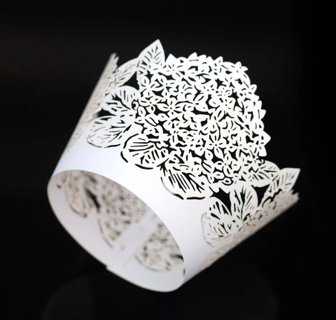 Involucri per Cupcake Floreali Tagliati al Laser In Carta Perlata Cava Fodere Decorative per Torte per Decorazione di Feste di Compleanno Matrimonio