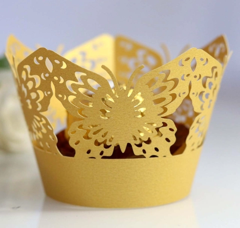 Involucri per Cupcake a Farfalla Tagliati al Laser Rivestimenti per Torte in Carta Intagliata per Matrimonio Compleanno Decorazione