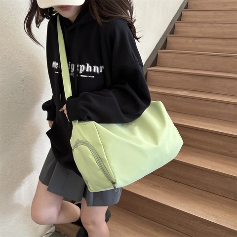 Large Capacity Oxford Cloth Tote Shoulder Bag For Women Lightweight Waterproof Casual Travel Gym Duffel Crossbody Handbag
