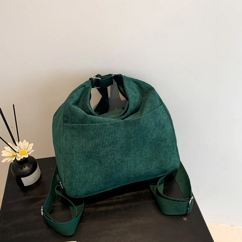 Borsa a Spalla in Velluto a Coste Vintage Borsa Tote Grande Capacità Tinta Unita Casual Shopping Donna Scuola Viaggio Ufficio
