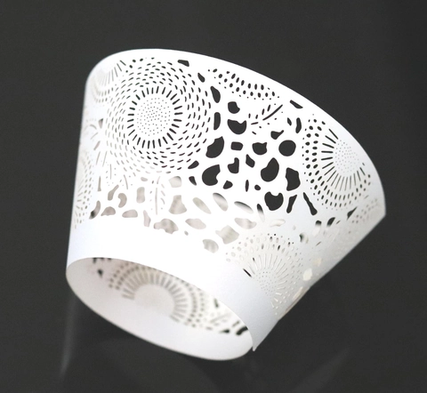 Laser Cut Cupcake Wrappers Pearl Paper Hollow Out Sunflower Lace Muffin Cup Liners For Wedding Birthday Party Cake Decoration