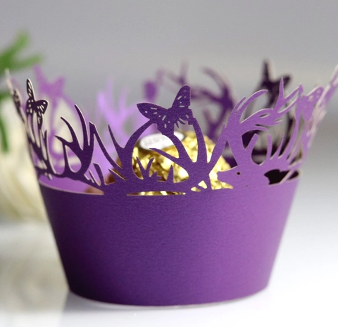 Laser Geschnitten Schmetterling Cupcake Manschetten Perlmuttpapier Kuchen Hohl Dekorative Auskleidungen Für Hochzeit Geburtstag Party