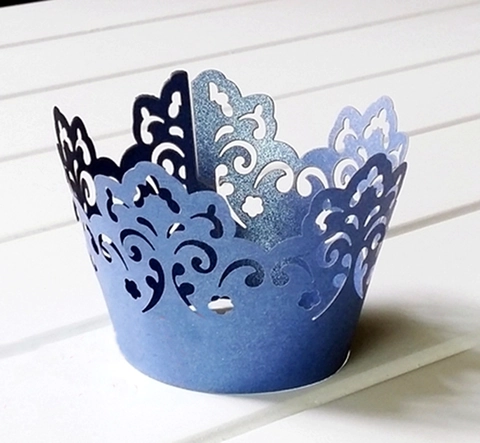 Elegante Kroon Kant Laser Gesneden Cupcake Wrappers Holle Karton Cake Decoratie Voor Bruiloft Verjaardag Feest Dessert Tafel