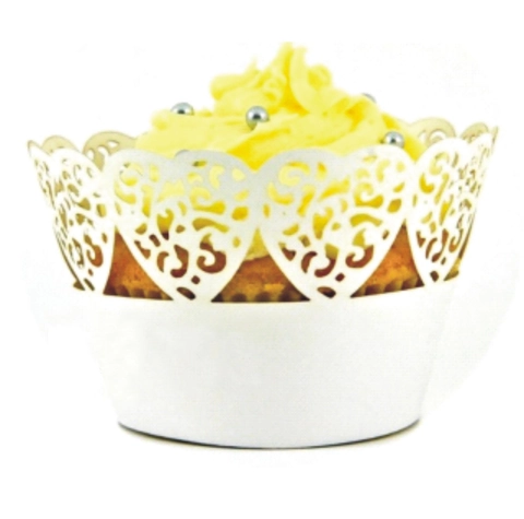 Bordures de Cupcake Cœur Découpe Laser Papier Décor de Gâteau Cœur pour Mariage Anniversaire Saint Valentin Fête Décoration