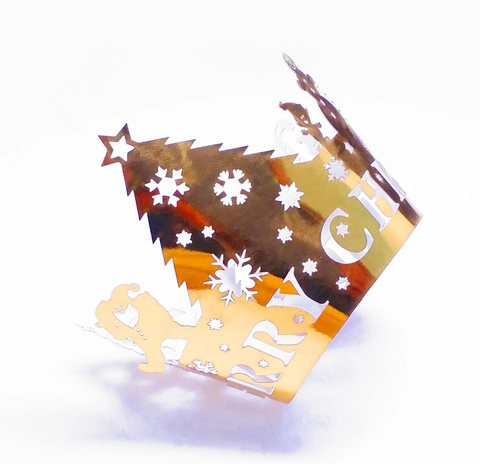 Caissettes à Cupcakes Découpées au Laser de Noël Bordure de Gâteau en Papier Nacré Évidé pour Décoration de Fête