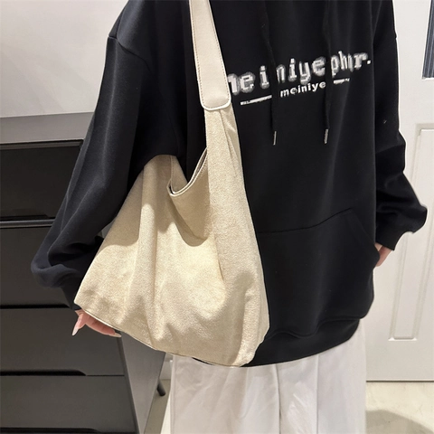 Sac Cabas en Toile Grande Capacité pour Femme Étudiante Décontracté Sac à Épaule Mode Sac à Main Minimaliste