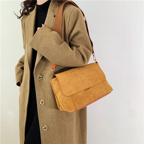 Women Large Capacity Nylon Shoulder Crossbody Bag Minimalist Solid Color Flap Hobo Bag Vintage Stitched Daily Fashion Messenger Bag