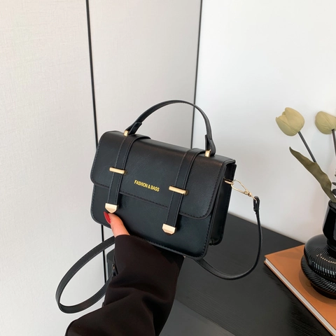 Moderna Borsa Quadrata Piccola da Donna in Pelle PU Design Semplice Borsa a Tracolla con Cinghia Regolabile per lo Shopping Quotidiano