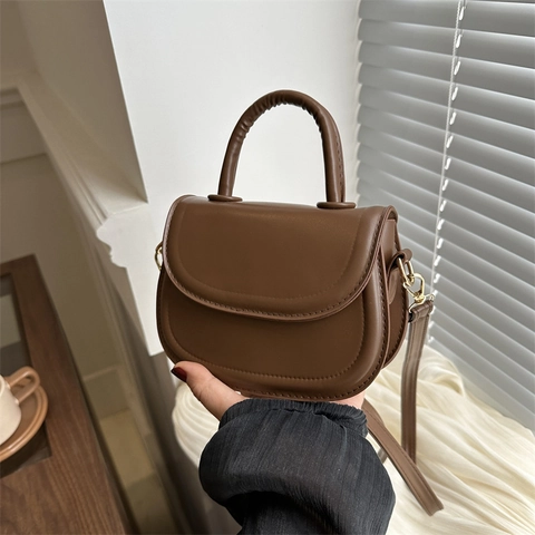 Bolso Cruzado Cuadrado Pequeño de Cuero PU para Mujer Minimalista Bolso de Hombro Retro Chic Bolso de Mano con Asa de Moda