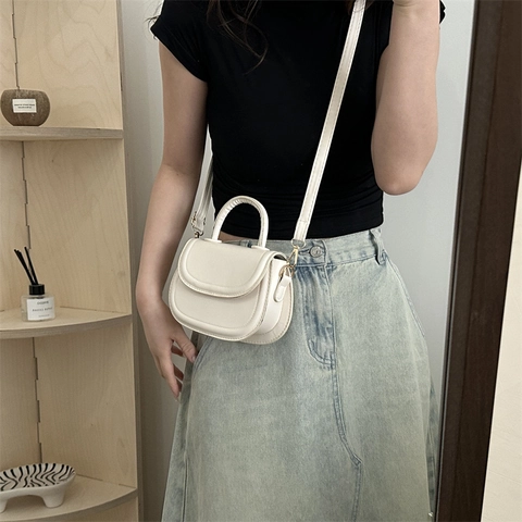 Bolso Cruzado Cuadrado Pequeño de Cuero PU para Mujer Minimalista Bolso de Hombro Retro Chic Bolso de Mano con Asa de Moda