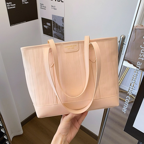 Damen Mode Wellen Geprägt PU Leder Tote Bag Große Kapazität Pendler Schultertasche Elegante Achseltasche Für Tägliche Arbeit