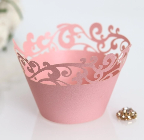 European Hollow Laser Cut Cupcake Wrappers Pearl Paper Lace Cake Enclosure For Wedding Birthday Party Table Decoration Ornaments