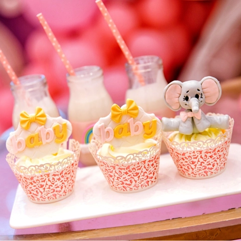 Laser Gesneden Bloem Wijnstok Cupcake Wrappers Ingelegde Papieren Cake Cups Voor Bruiloft Verjaardag Feest Dessert Tafel Decoratie