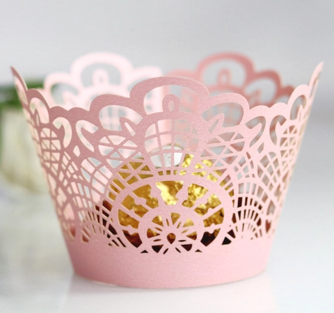 Lasergesneden Cupcake Wrappers Holle Kant Papier Cake Wraps Voor Bruiloft Verjaardag Feest Decoraties Elegante Desserttafel Decor
