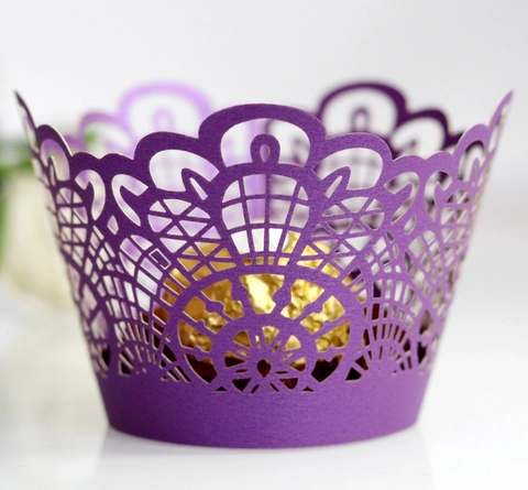 Lasergesneden Cupcake Wrappers Holle Kant Papier Cake Wraps Voor Bruiloft Verjaardag Feest Decoraties Elegante Desserttafel Decor