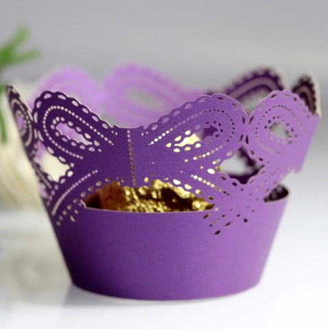 Laser Cut Butterfly Cupcake Wrappers Hollow Lace Muffin Cake Paper Liners For Wedding Birthday Party Dessert Decoration