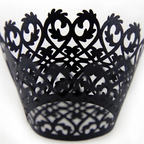 Laser Cut Hollow Lace Cupcake Wrappers Pearlescent Paper Cake Liners For Wedding Birthday Party Decoration Baking Supplies