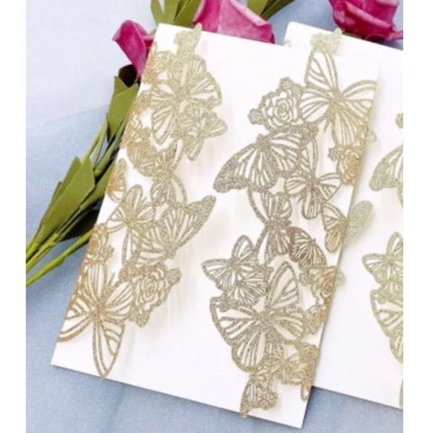 Inviti di Nozze Taglio Laser Carta Speciale Traforato Floreale Pizzo Biglietti d'Auguri per Matrimonio Banchetto Festa Forniture