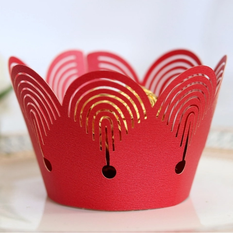 Laser Cut Hollow Cupcake Wrappers Crown Pearlescent Paper Cake Decorating Wraps For Wedding Birthday Party Favors Decoration
