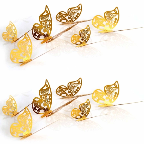 3D Laser Cut Hollow Butterfly Wall Stickers Reflective Gold Silver DIY Home Decor Wall Art For Living Room TV Party