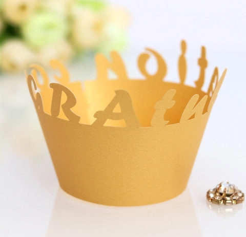 Involucri per Cupcake in Carta Tagliata al Laser Congratulazioni Laurea Decorazioni Intagliate per Torte di Compleanno e Matrimonio