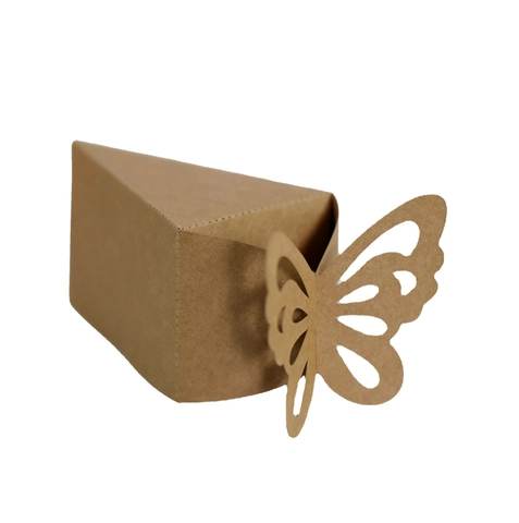 Caja de Caramelos de Mariposa Cortada con Láser Caja de Regalo con Forma de Pastel Triangular para Boda Fiesta Chocolate Decoración