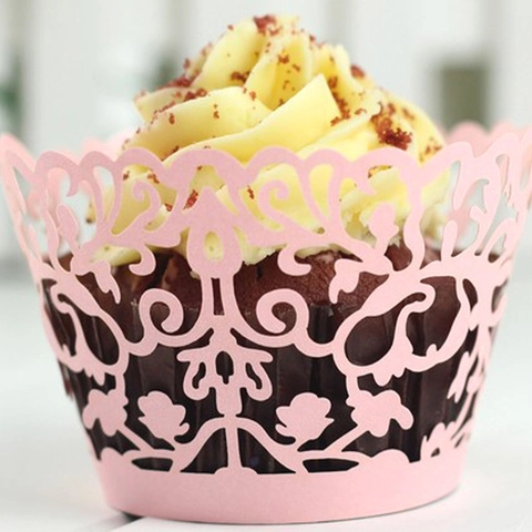 Laser Cut Cupcake Wrappers Hollow Out Lace Pattern Paper Cake Decorating For Wedding Birthday Anniversary Party Favors