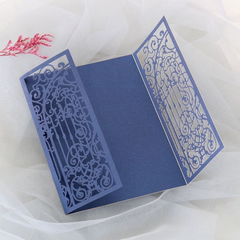 Laser Cut Wedding Invitation Sleeves European Hollow Flower Invitations Shell For Engagement Bridal Shower Party Decorations