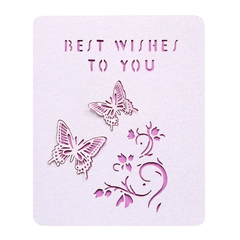 Laser Cut Butterfly Greeting Card Pearl Paper Hollow Note Card Best Wishes For Wedding Birthday Thanksgiving Elegant Mini Card