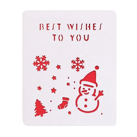 Christmas Mini Snowman Greeting Card Laser Cut Best Wishes Hollow Snowflake Holiday Card For New Year Winter Party Decor