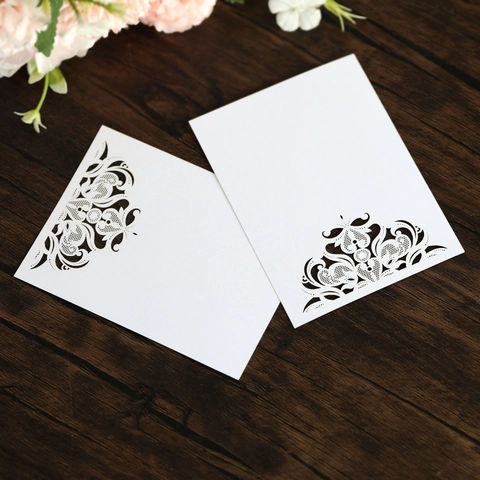 Elegant Laser Cut Lace Mandala Wedding Place Cards White Pearlescent Paper Table Name Cards For Party Banquet Decoration