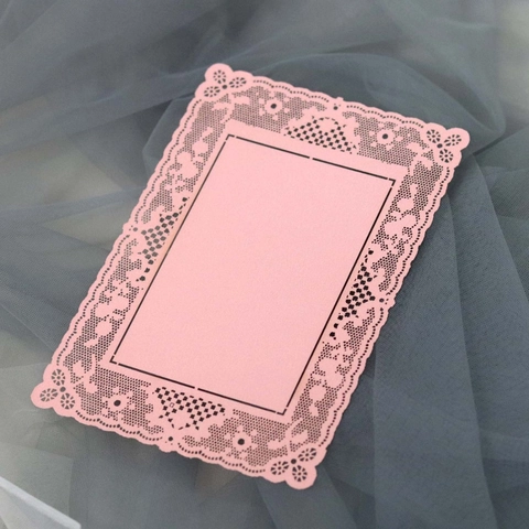 Biglietto in Carta Perlata con Pizzo Floreale Taglio Laser per Inviti di Matrimonio Scrapbooking DIY Stile Vintage Elegante