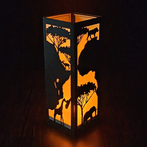 Paralumi in Carta con Silhouette di Animali Africani Giraffa Elefante Intagliati per Decorazioni di Feste e Casa